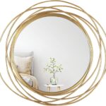 Gold Accent Framed Circle Mirror