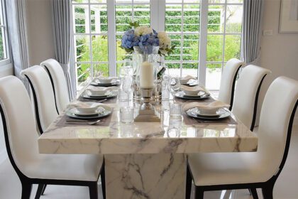 marble dining table set