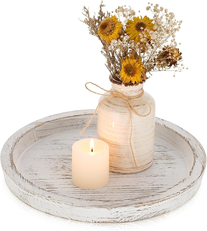 Rustic Wooden Tray Candle Holder