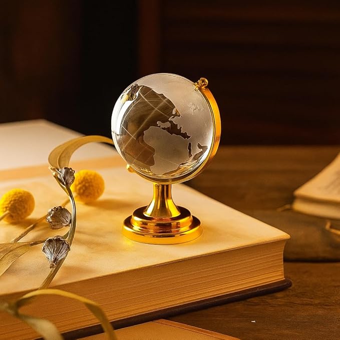 Crystal Globe with Golden Stand