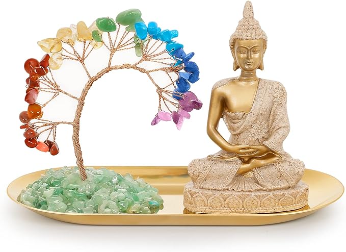 Crystal Tree and Buddha Statue