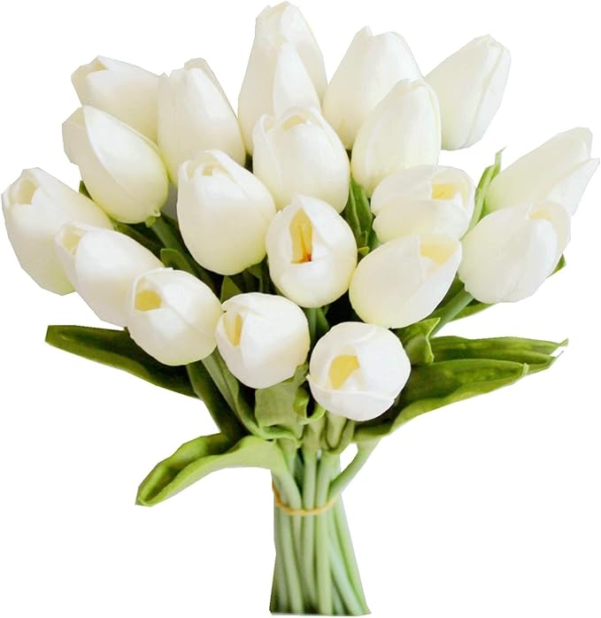 White Artificial Tulips Flowers