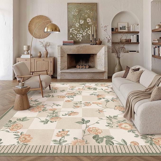 Beige Large Living Room Rug