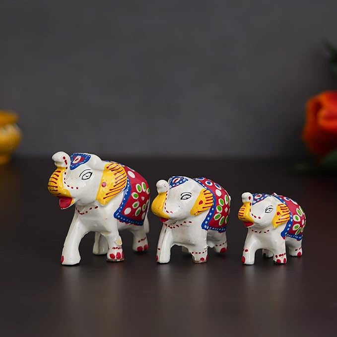 3 Elephant Statues for Good Luck