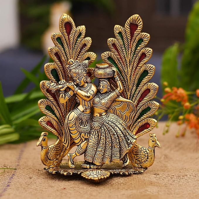 India Peacock Design Radha Krishna