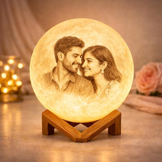  Moon Lamp with Wooden Stand