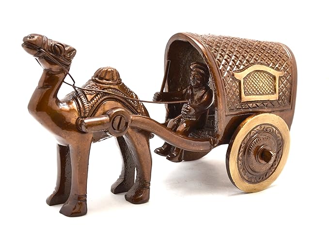 Camel Cart Brass Showpiece