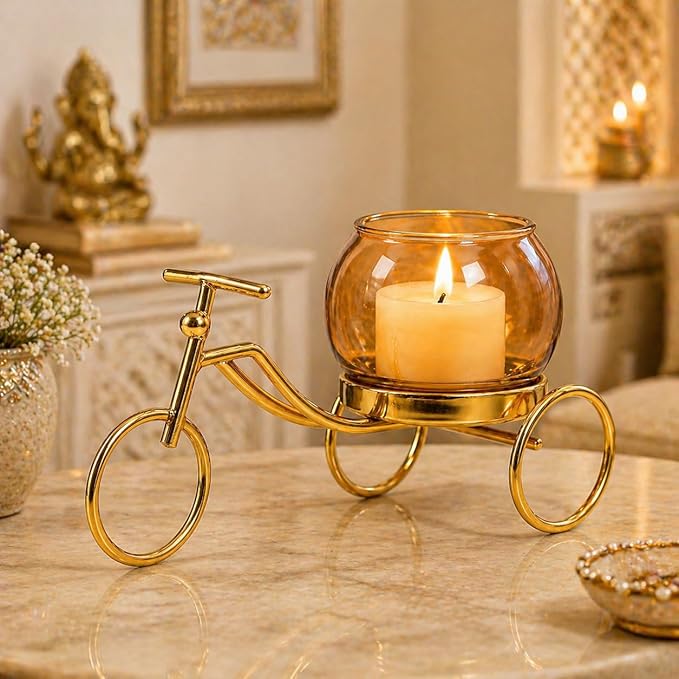 Metal Tricycle Candle Holder