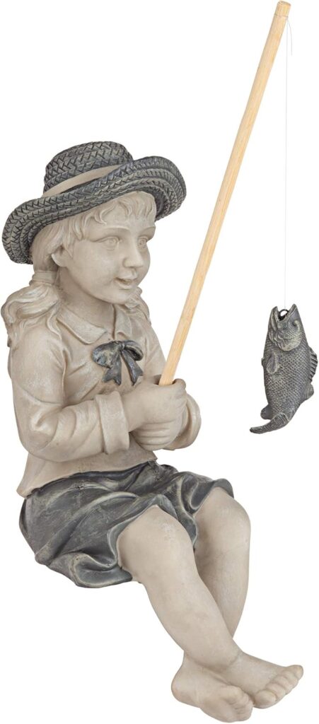 Girl with Fishing Pole Garden Statue