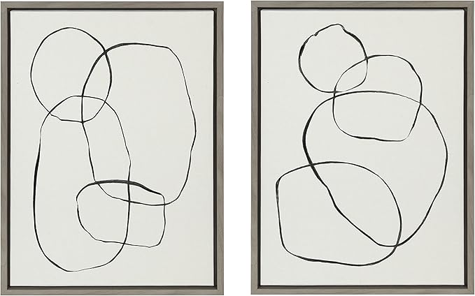 Circles Framed Canvas Wall Art 