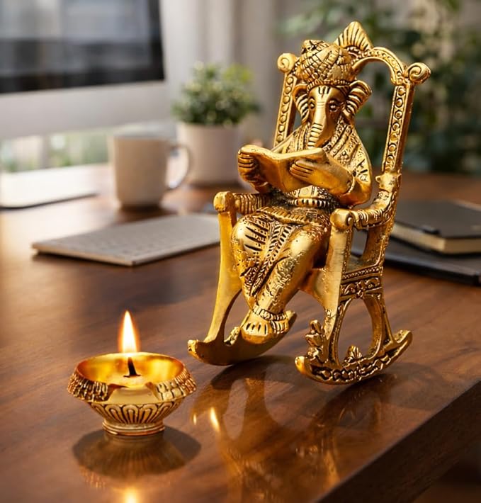 Lord Ganesh Reading Ramayana Statue