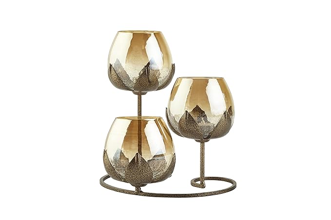 Gold Glass Candle Holders