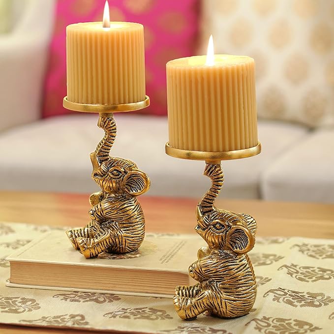 Elephant Pillar Candle Holder 