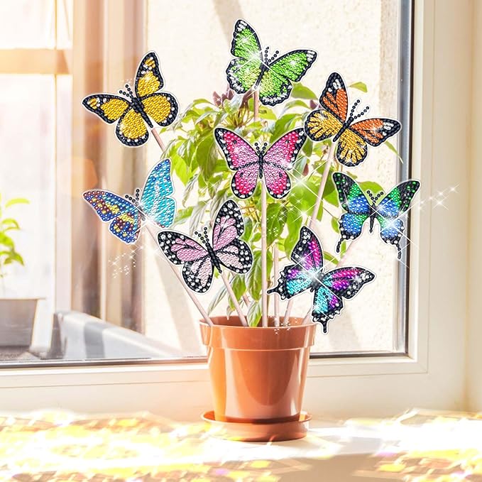  8 PCS Butterfly Diamond Art