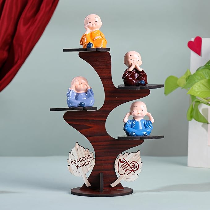 Set of 4 Adorable Buddha Monk