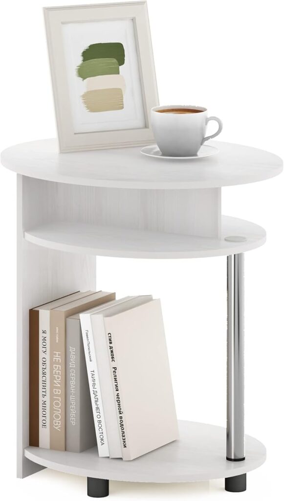 Oval End Table with Bin