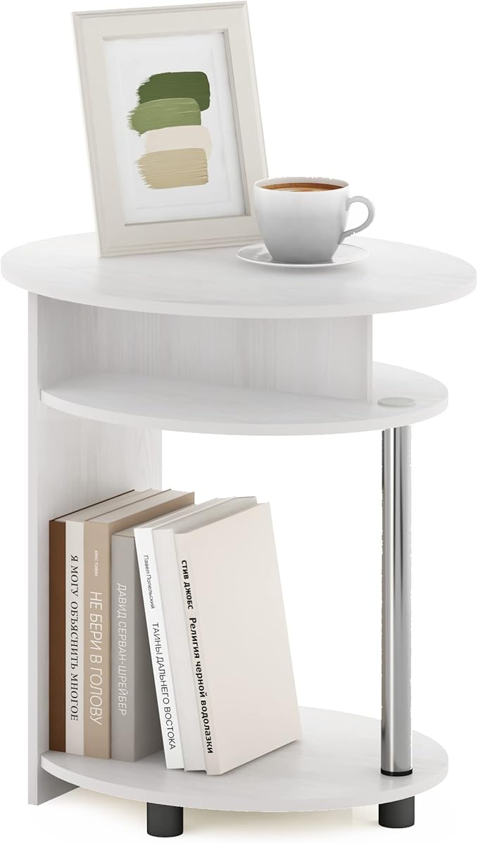 Oval End Table with Bin
