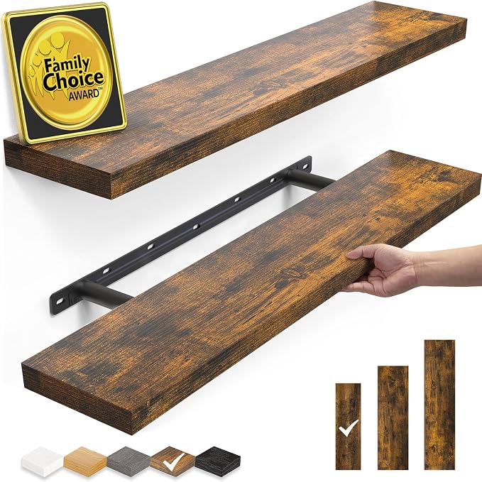 Brown Floating Shelves