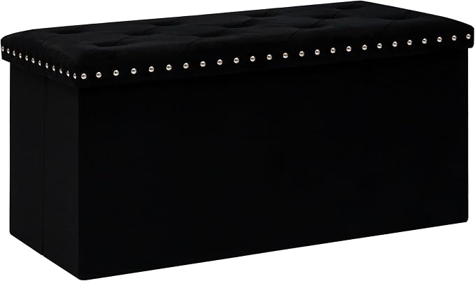  Velvet Ottoman with Storage