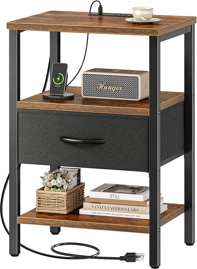 Table with Adjustable Fabric Drawer