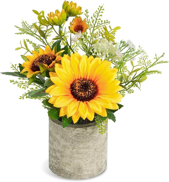 Sunflower Artificial Flowers Pot