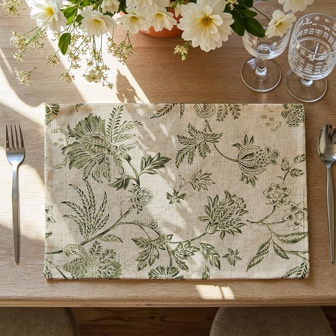 Sliva Linen Floral Placemats