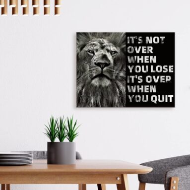 Motivational Lion Artwork Canvas Quote