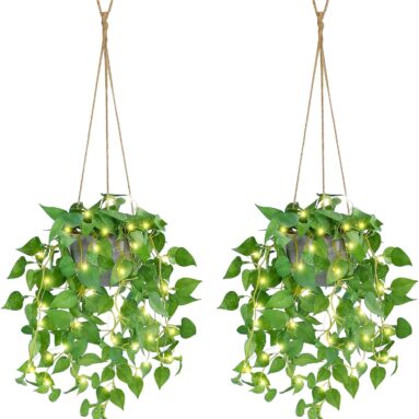 Fake Hanging Plants with LED Lights