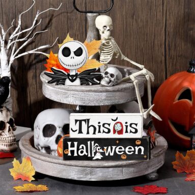 Spooky Rustic Freestanding Wood Table Signs