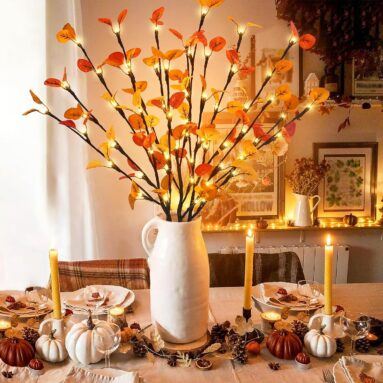 Light Up Fall Eucalyptus Leaves Stems