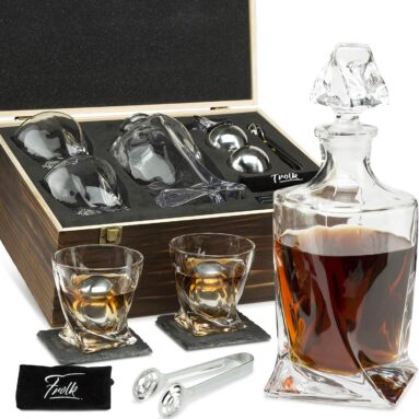 Whiskey Decanter and Stones Gift Set for Men