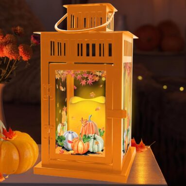 Decorative Lantern with Flickering LED Candle
