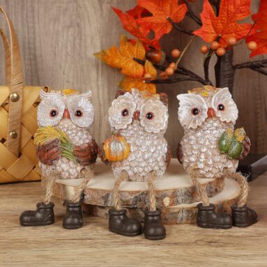 Resin Owl Shelf Sitters with Dangling Legs